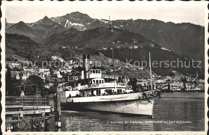 Dampfer Binnenschifffahrt Simplon Port Clarens