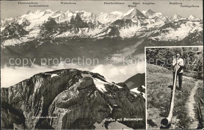 Alphorn Alphornbläser Pilatus Berneralpen Teufe