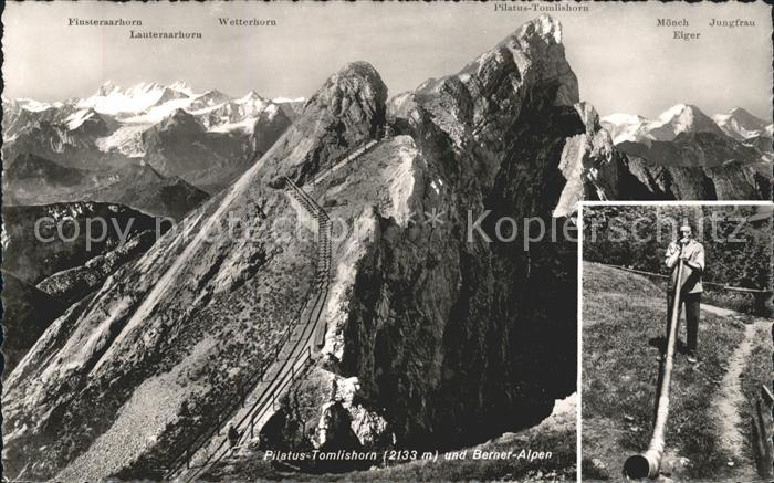Alphorn Alphornblaeser Pilatus-Tomlishorn Berner-Alpen