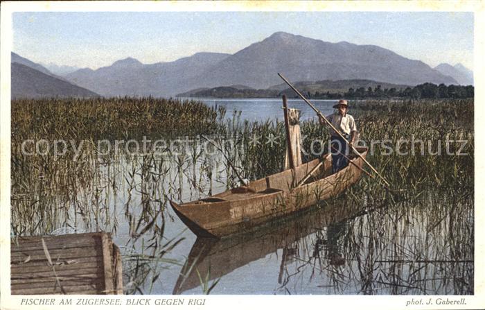 Foto Gaberell J. Nr. 8820 Fischer Zugersee Rigi