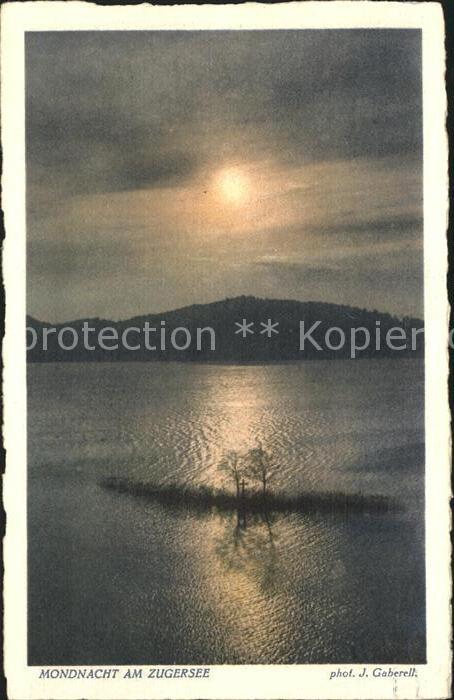 Foto Gaberell J. Nr. 2185 Mondnacht Zugersee