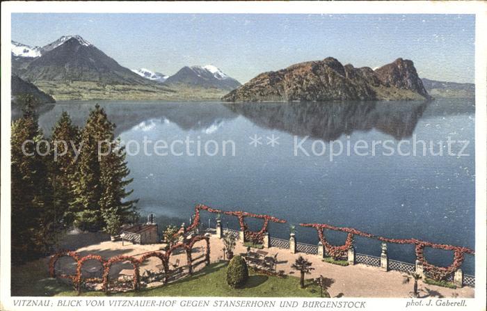 Foto Gaberell J. Nr. 6526 Vitznau Vitznauer-Hof Stanserhorn