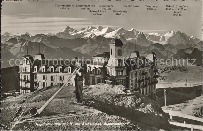 Alphorn Alphornblaeser Rigi-Kulm Berneralpen