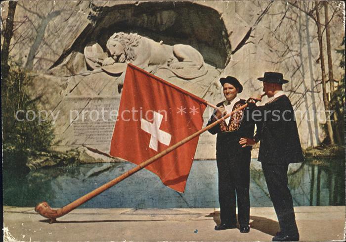 Alphorn Alphornblaeser Fahnenschwinger Luzern Loewendenkmal