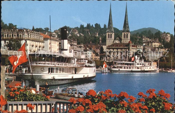 Dampfer Binnenschifffahrt Luzern Schweizerhofquai Hofkirche