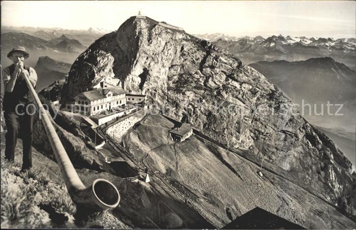 Alphorn Alphornblaeser Pilatuskulm