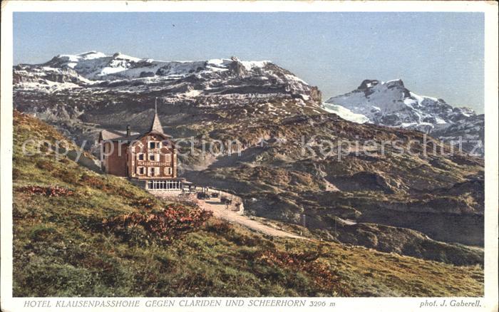 Foto Gaberell J. Nr. 6954 Hotel Klausenpasshöhe Clariden Sch