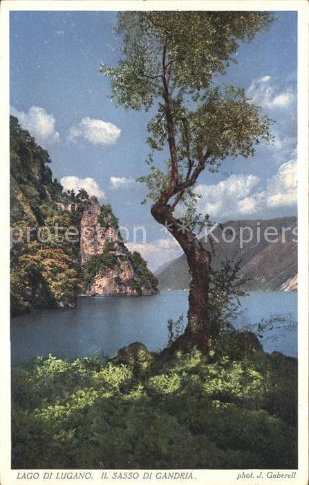 Foto Gaberell J. Nr. 5725 Lago di Lugano Sasso di Gandria