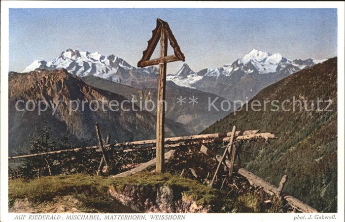 Foto Gaberell J. Nr. 6913 Riederalp Mischabel Matterhorn Wei