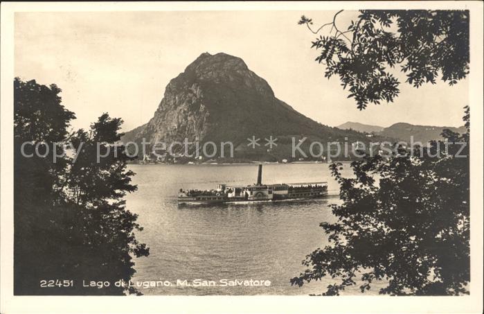 Dampfer Seitenrad Lago di Lugano Monte S. Salvatore
