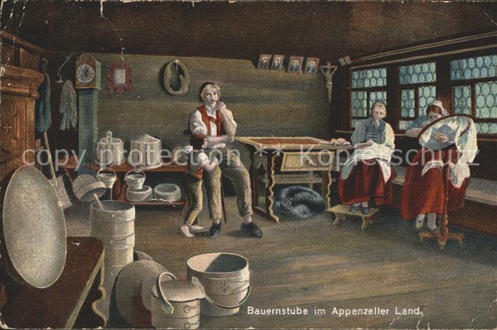 Handarbeit Sticken Stickrahmen Bauernstube Appenze