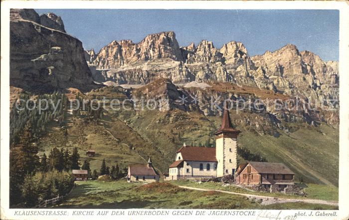 Foto Gaberell J. Nr. 6956 Klausenstrasse Kirche Urnerboden J