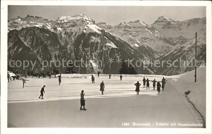 Schlittschuhlaufen Eislaufen Eisbahn Hausstockkette Braunwald