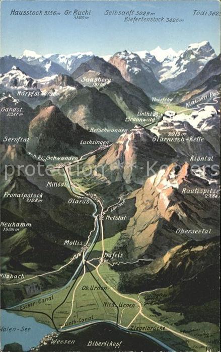 Hausstock Panorama Selbsanft Glarnisch-Kette Braunwald