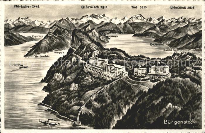Buergenstock Hotels mit Muertschen Glaernisch Toedi Urirotstock