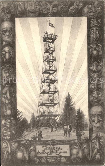 Bachtel Kulm Juchui der Bachtelturm Aquarell