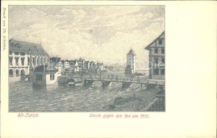 Zuerich Partie am Zuerichsee um 1830