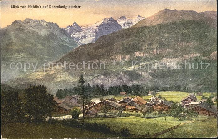 Hasliberg Hohfluh Ortsansicht mit Rosenlauigletscher