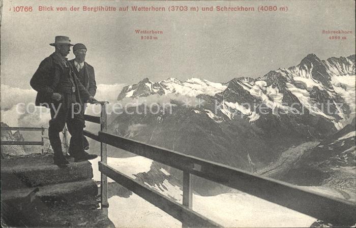 Wandern Bergsteiger Berglihütte Wetterhorn Schr