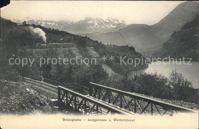 Eisenbahn Lokomotive Lungernsee Wetterhoerner