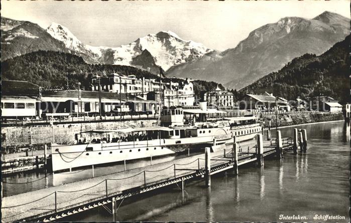 Dampfer Seitenrad Helvetia Interlaken Schiffstation