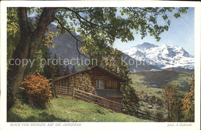Foto Gaberell J. Nr. 2749 Blick von Wengen Jungfrau
