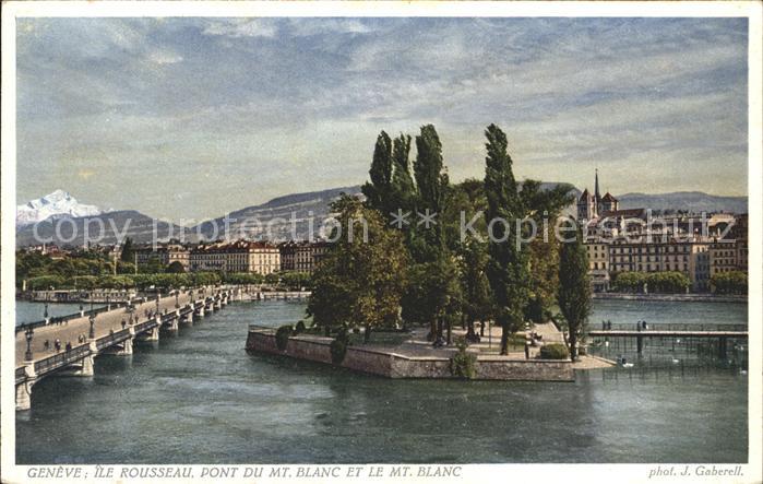 Foto Gaberell J. Nr. 12001 Geneve Ile Rousseau Pont du Mont