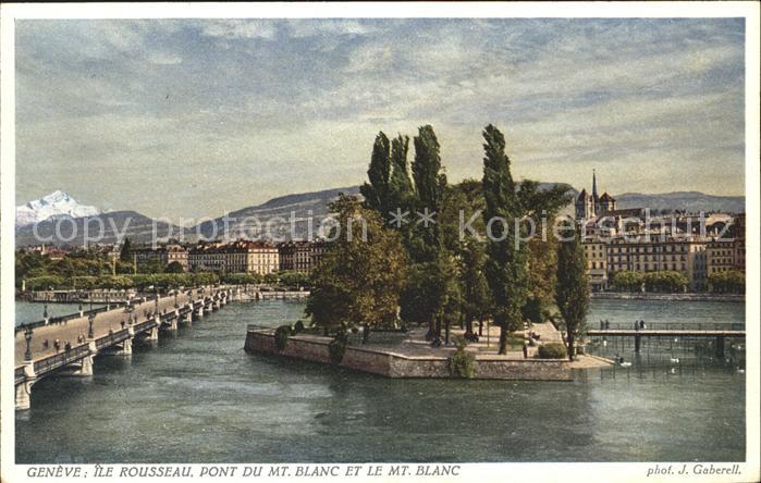 Foto Gaberell J. Nr. 12001 Geneve Ile Rousseau Pont du Mont-