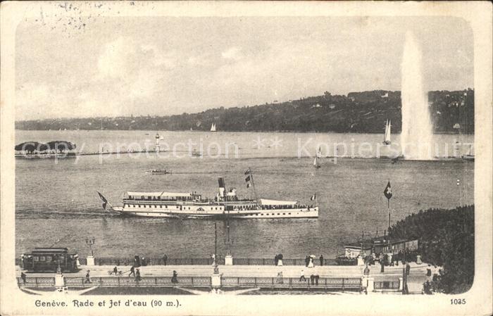 Dampfer Seitenrad France Geneve Rade Jet d Eau