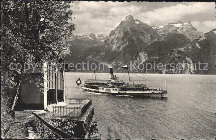 Dampfer Seitenrad Schiller Tellskapelle Vierwaldstaettersee