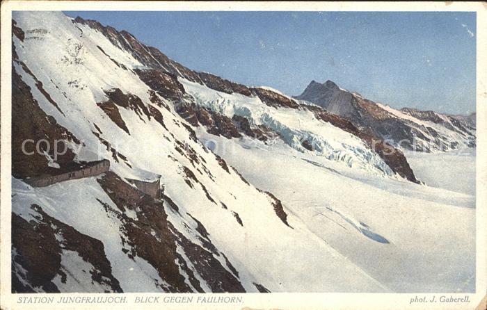 Foto Gaberell J. Nr. 1089 Station Jungfraujoch Faulhorn