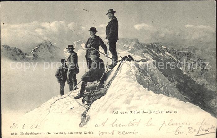 Bergsteigen Klettern Bergsteiger Gipfel Jungfrau