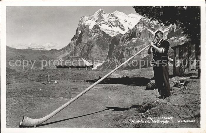 Alphorn Alphornblaeser Grindelwald Mettlenalp Wetterhorn
