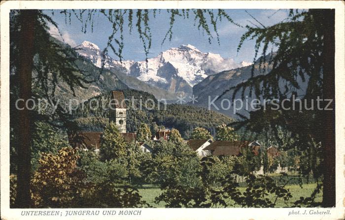 Foto Gaberell J. Nr. 4371 Unterseen Jungfrau Mönch