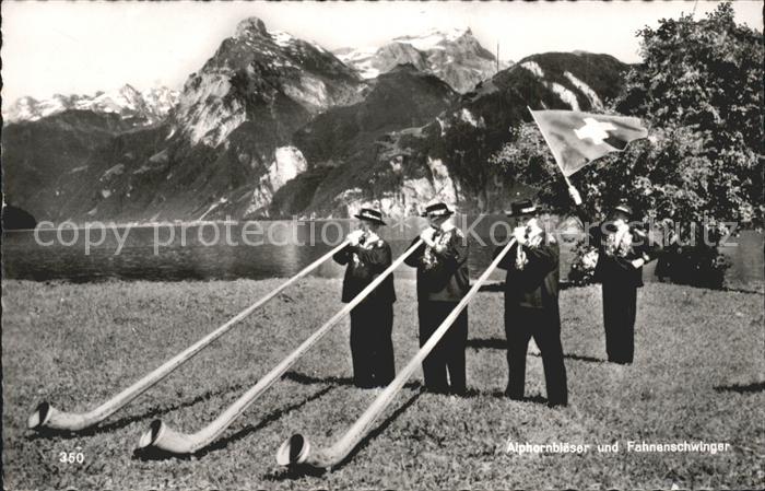 Alphorn Alphornblaeser Fahnenschwinger