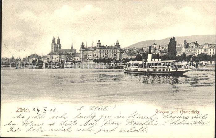 Dampfer Binnenschifffahrt Utoquai Quaibrücke Zürich