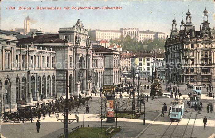 Strassenbahn Zuerich Bahnhofplatz Polytechnikum-Universitaet