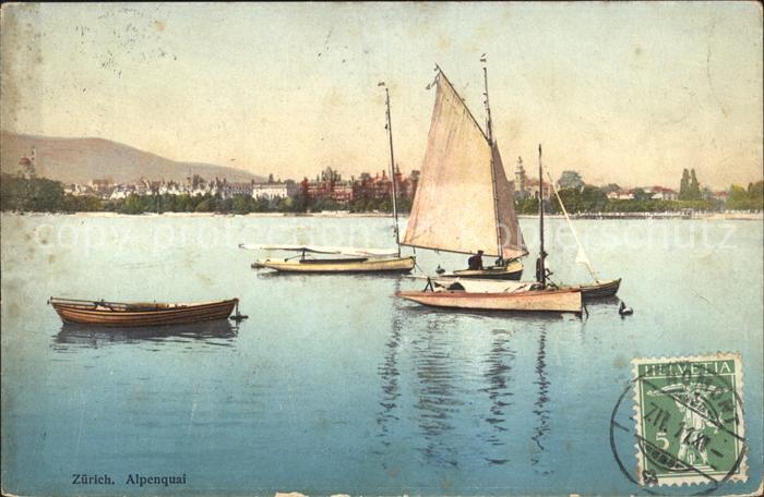 Segelboote Zuerich Alpenquai