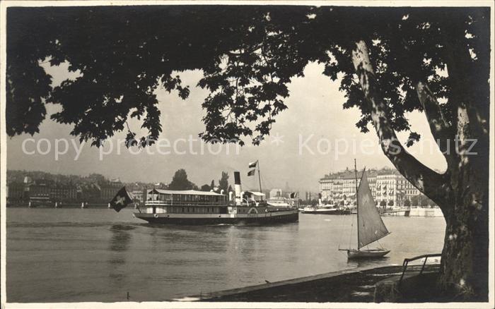 Dampfer Seitenrad France Segelboot
