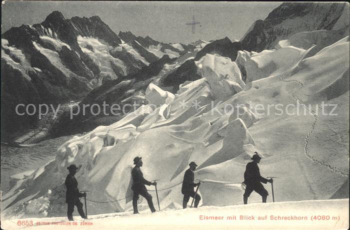 Bergsteigen Klettern Bergpickel Eismeer Schreckhorn
