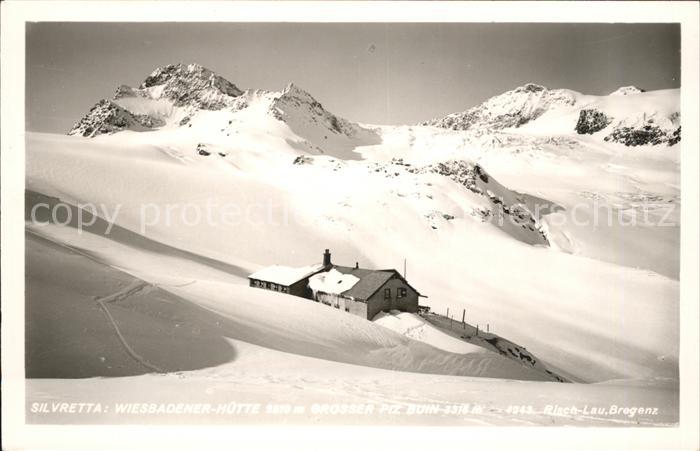 Silvretta Wiesbadener Huette mit Gr Piz Buin