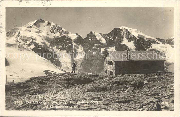 Diavolezzahuette mit Piz Palue und Morteratsch