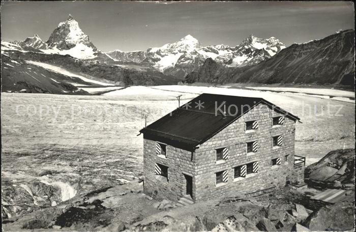 Zermatt VS Monte Rosa Huette mit Matterhorn Dt Blanche Obergabelhorn Gornergrat