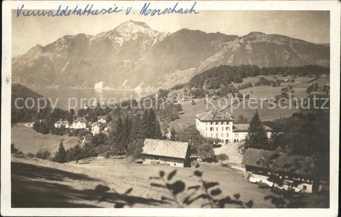 Morschach Hotel Degenbalm mit Vierwaldstaettersee und Rigi