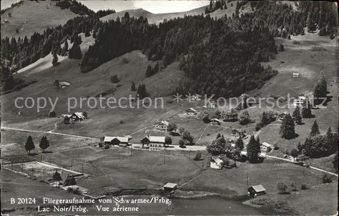Lac Noir Schwarzsee FR Fliegeraufnahme