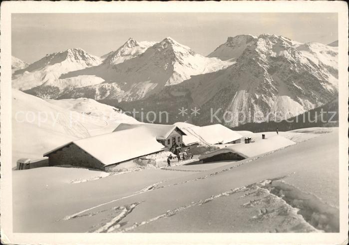 Arosa GR Winterpanorama auf Carmenna