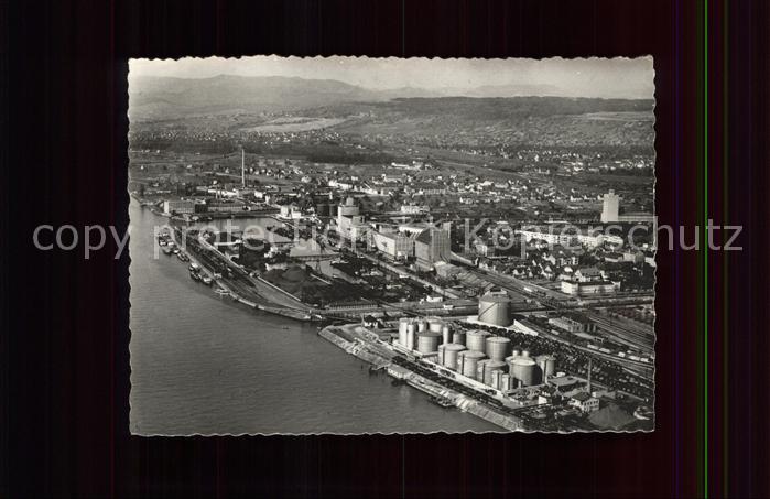 Basel BS Rheinhafen Fliegeraufnahme