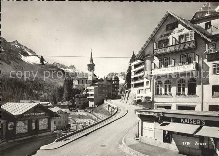 Arosa GR Dorfpartie mit Hotel Schweizerhof