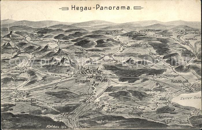 Singen Hohentwiel Hegau Panoramakarte