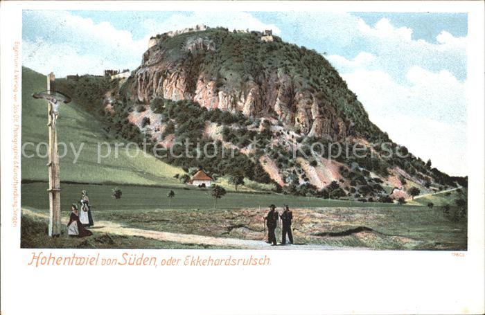 Hohentwiel von Sueden mit Ekkehardsrutsch